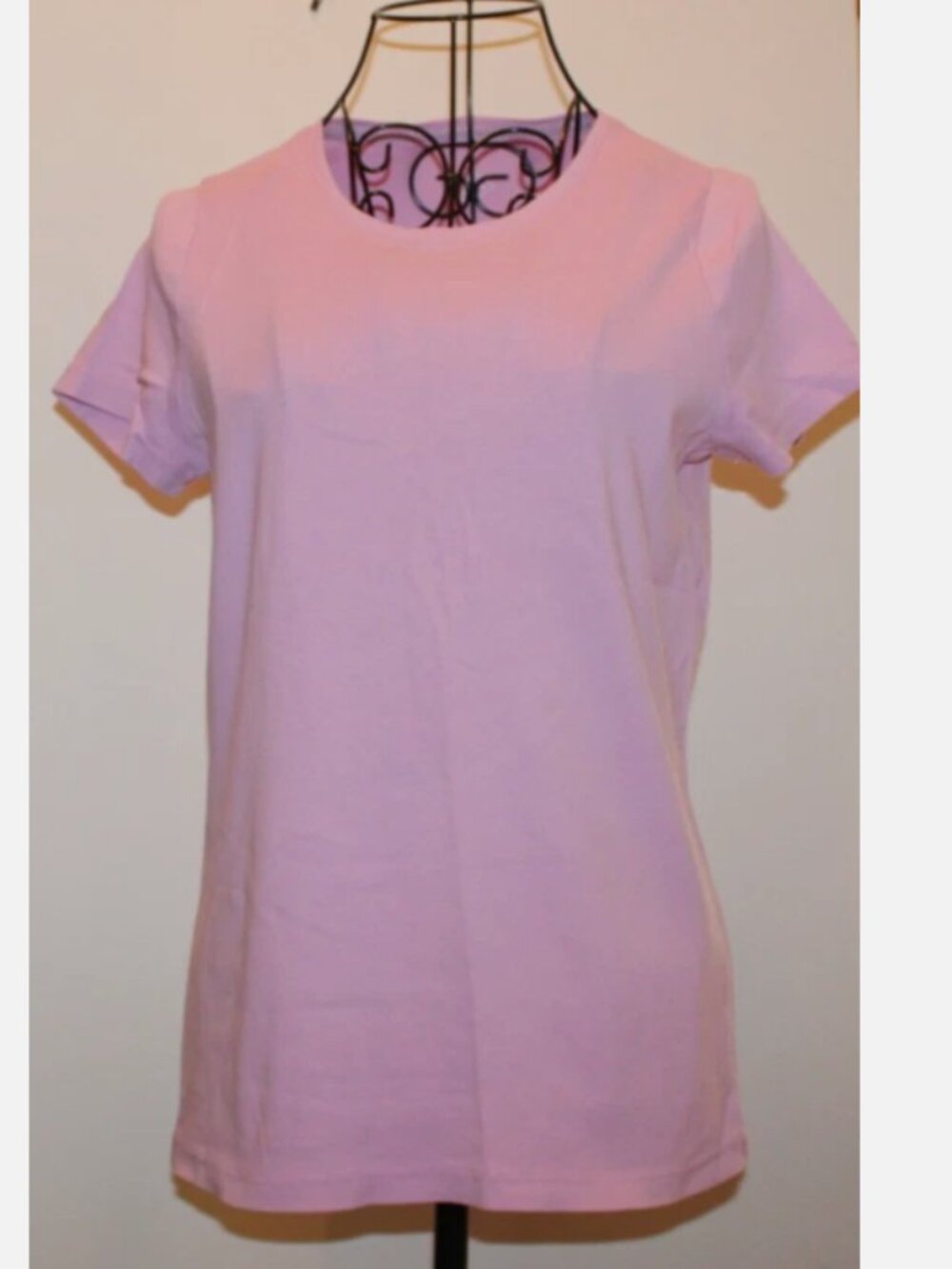 Purple Pullover Crew Neck T Shirt Essential Tee Top Short Sleeve Cotton Sz S